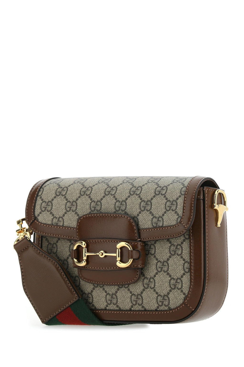 Gucci Women Gg Supreme Fabric And Leather Mini Horsebit 1955 Crossbody Bag