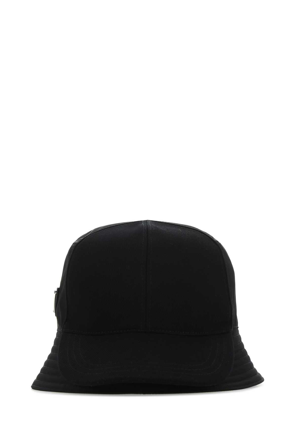 Prada Men Black Re-Nylon And Gabardine Hat