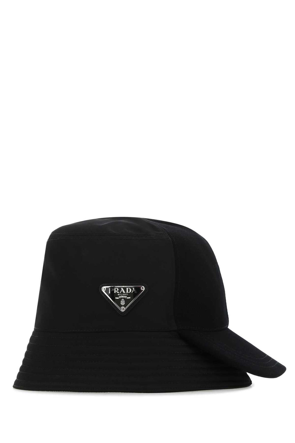 Prada Men Black Re-Nylon And Gabardine Hat