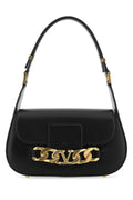 Valentino Garavani Women Black Leather Vlogo Chain Shoulder Bag