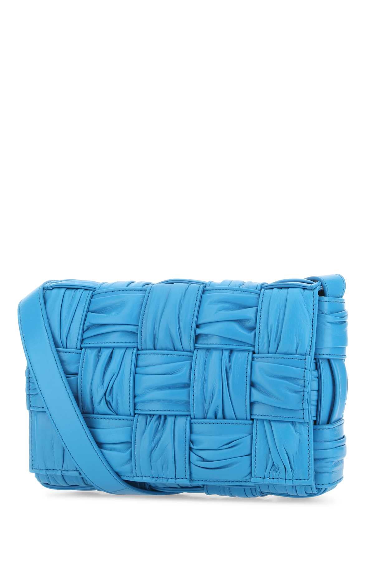 Bottega Veneta Women Turquoise Leather Cassette Crossbody Bag