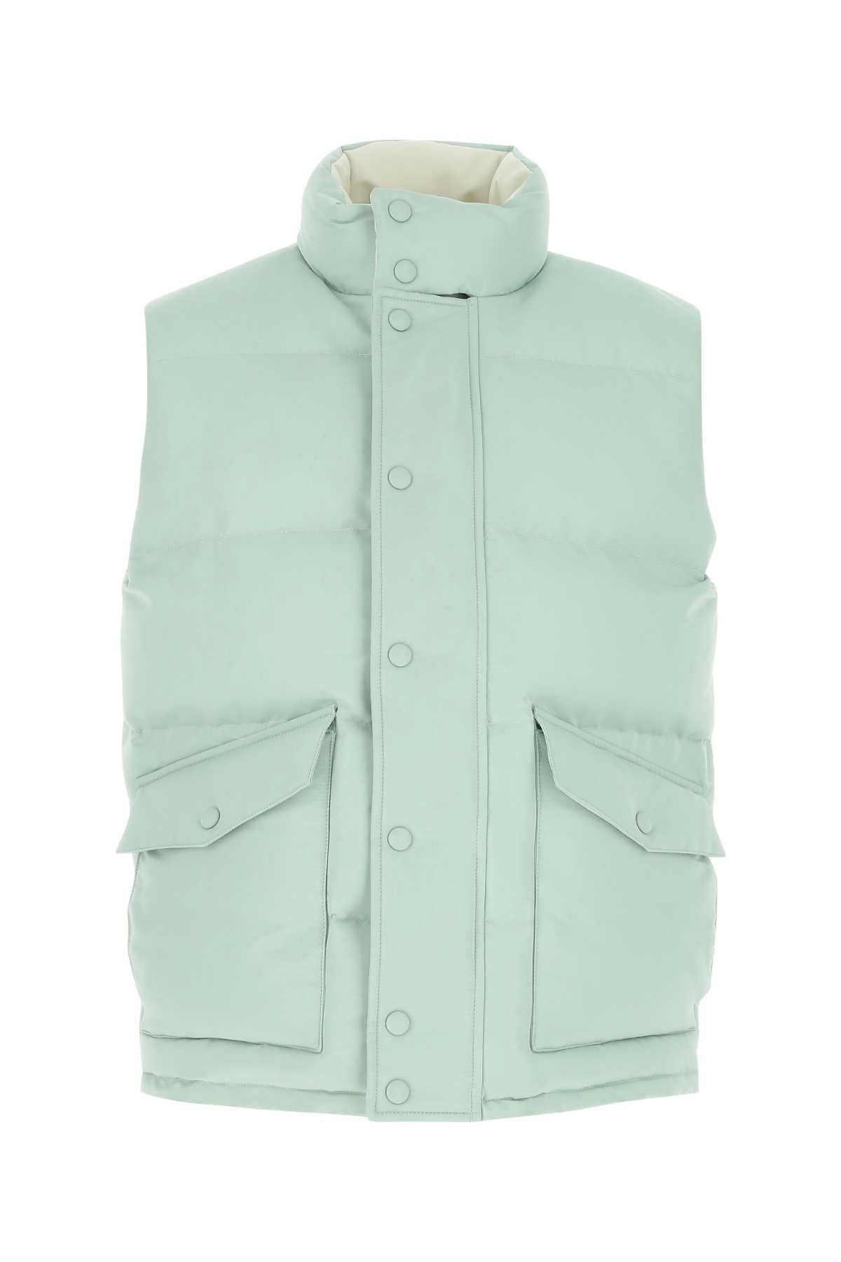 Alexander Mcqueen Men Sea Green Polyester Sleeveless Padded Jacket