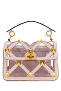 Valentino Garavani Women Pastel Pink Polymeric Material And Leather Medium Roman Stud Handbag
