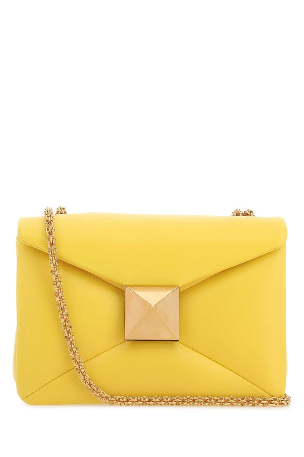 Valentino Garavani Women Yellow Nappa Leather One Stud Shoulder Bag