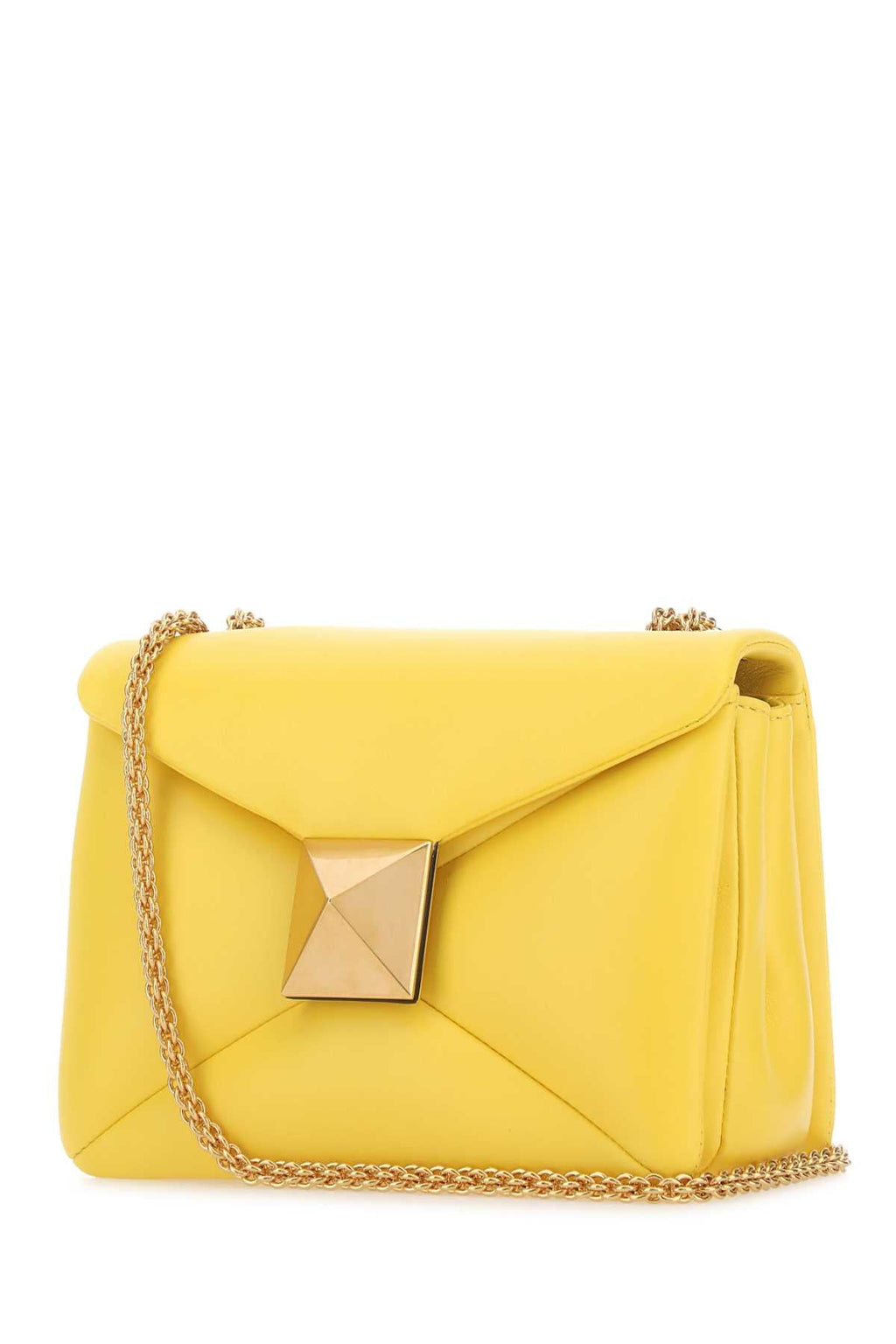 Valentino Garavani Women Yellow Nappa Leather One Stud Shoulder Bag