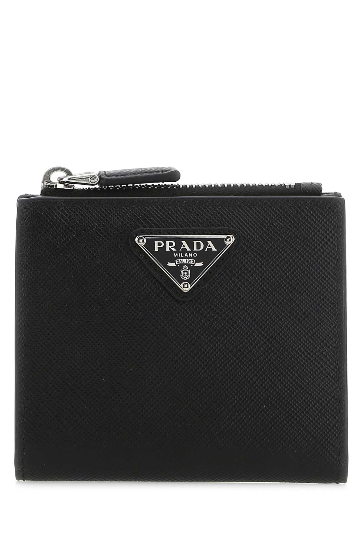 Prada Men Black Leather Wallet