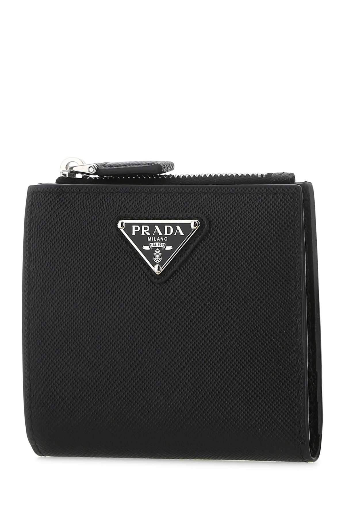 Prada Men Black Leather Wallet