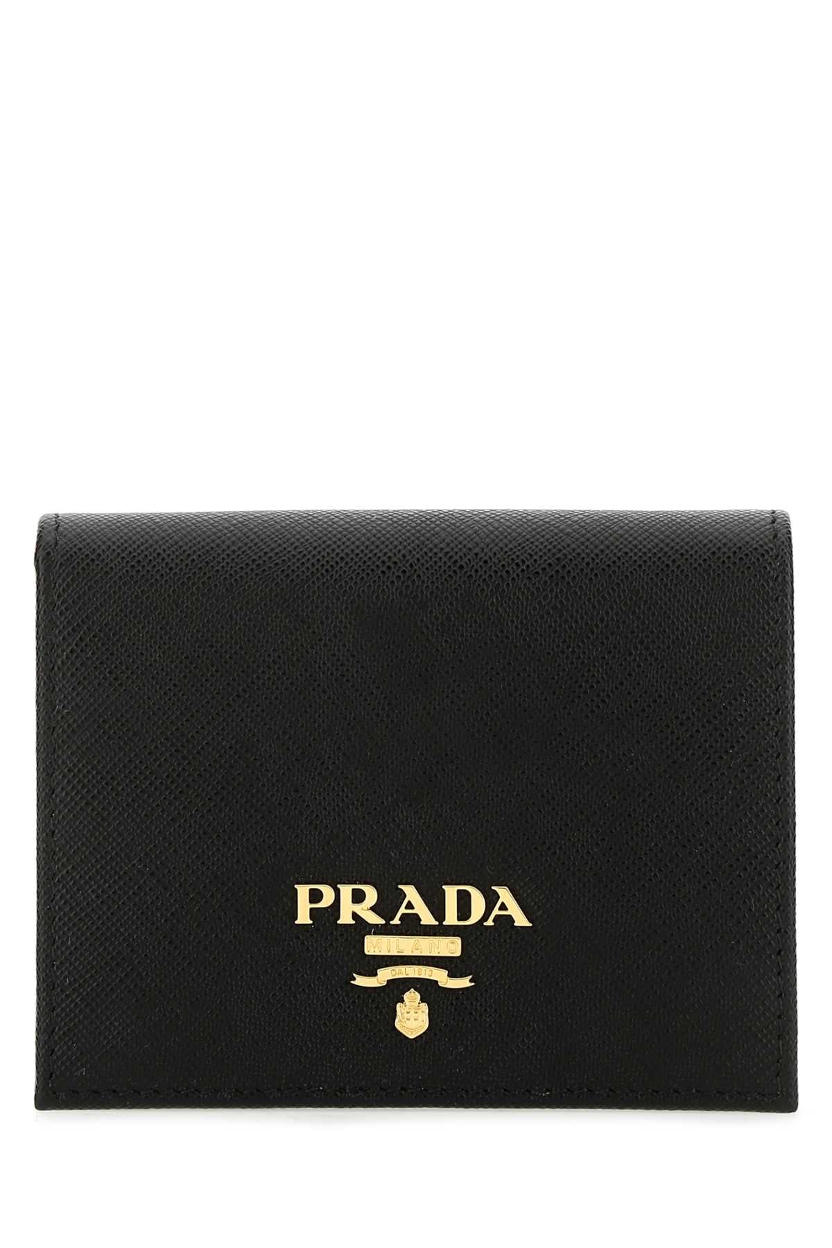 Prada Women Black Leather Wallet