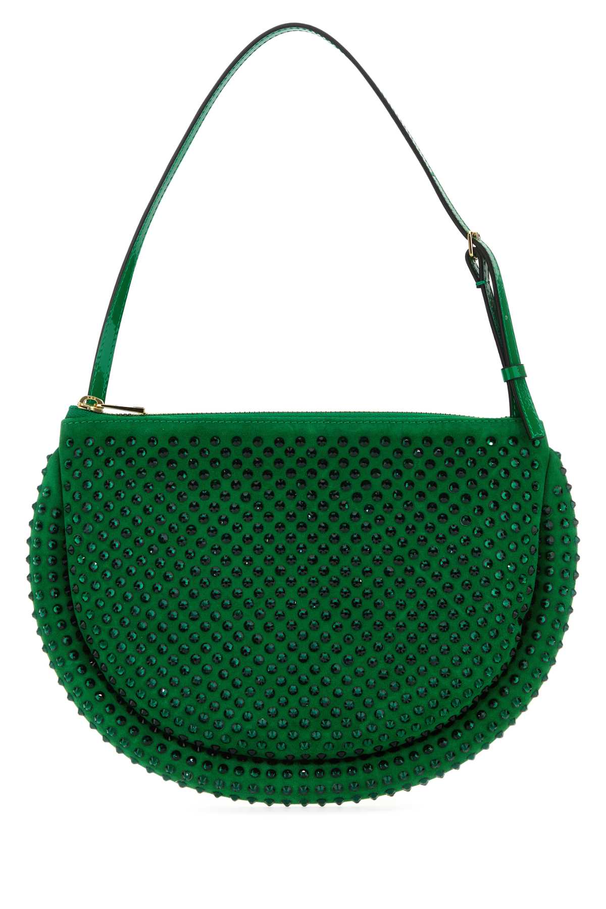 Jw Anderson Women Green Suede Bumper-Moon Shoulder Bag