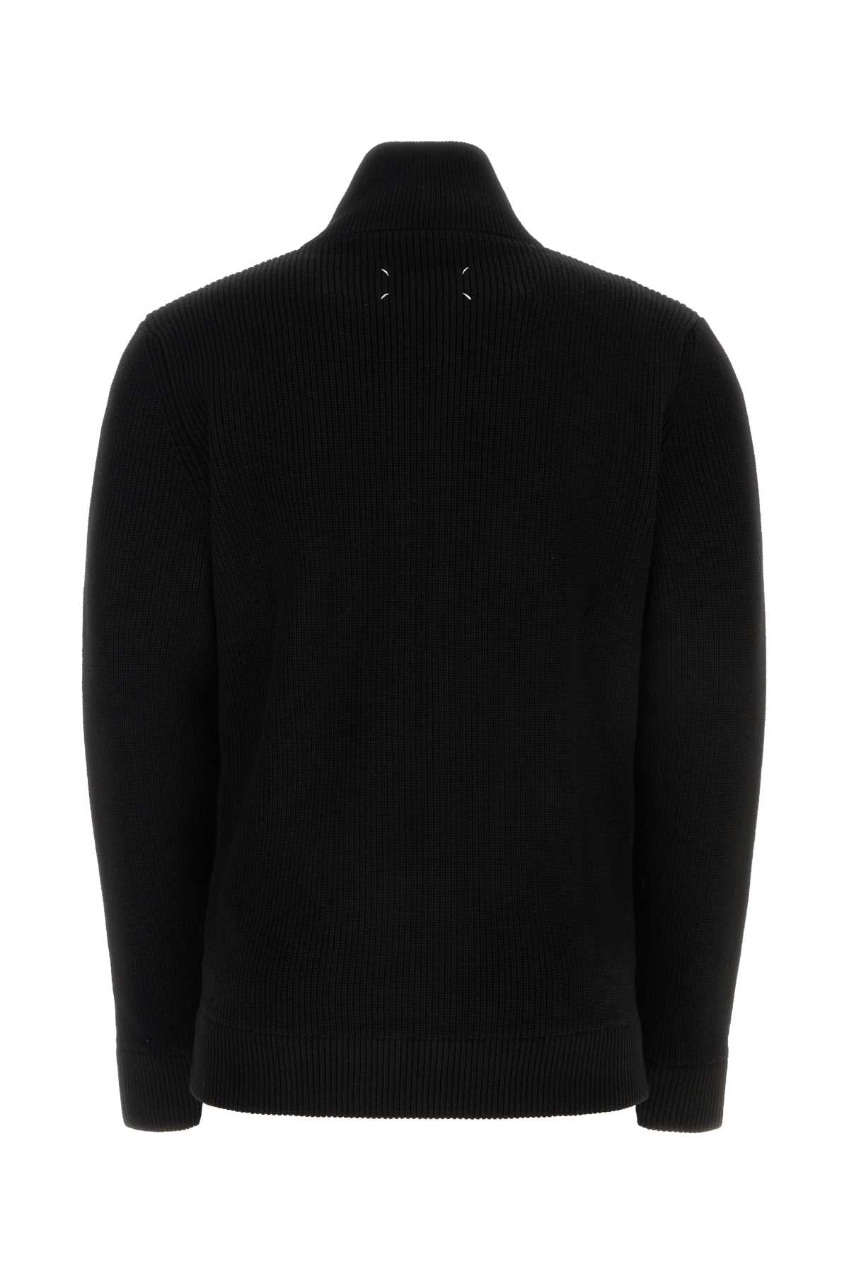 Maison Margiela Men Black Cotton Blend Cardigan
