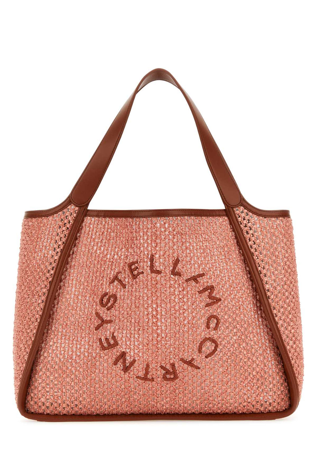 Stella Mccartney Women Pink Raffia Stella Logo Shopping Bag