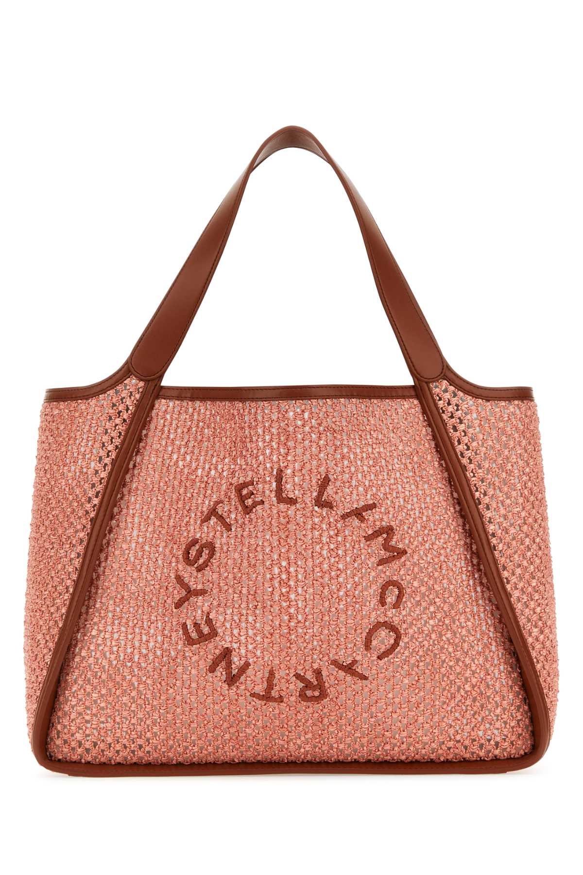 Stella Mccartney Women Pink Raffia Stella Logo Shopping Bag
