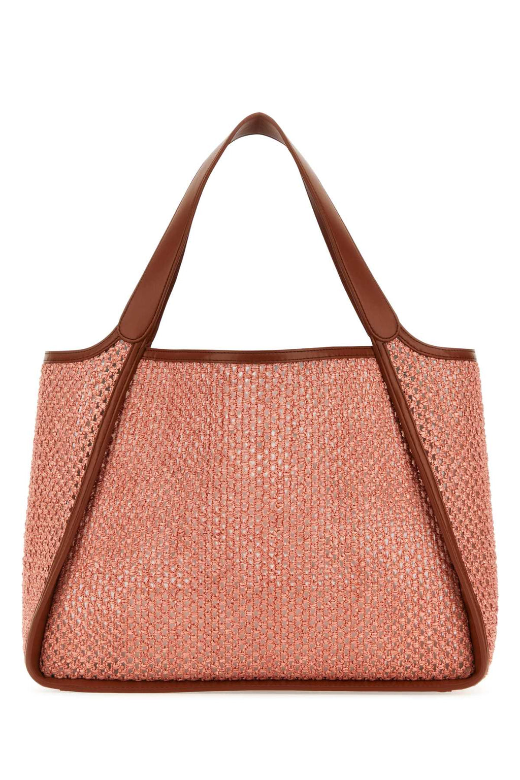Stella Mccartney Women Pink Raffia Stella Logo Shopping Bag
