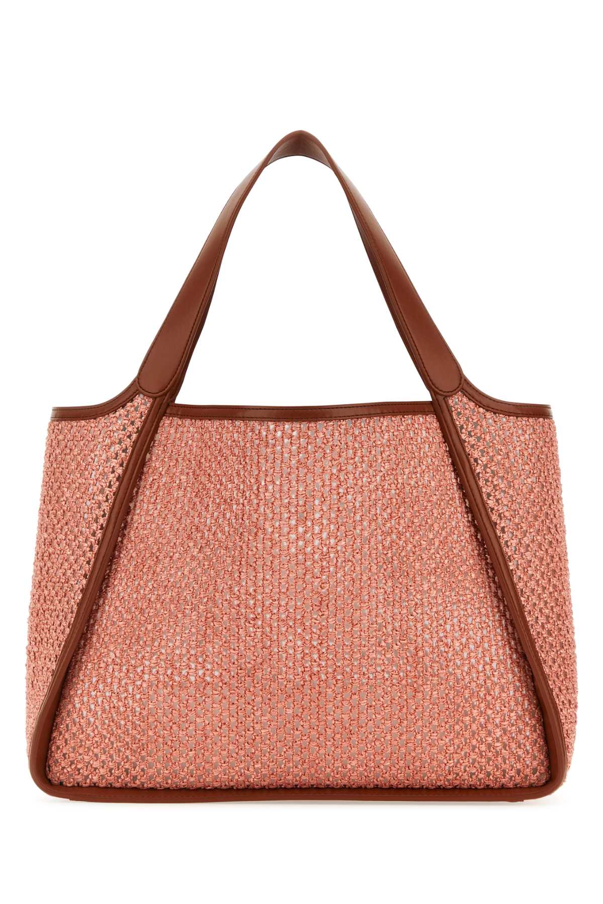 Stella Mccartney Women Pink Raffia Stella Logo Shopping Bag