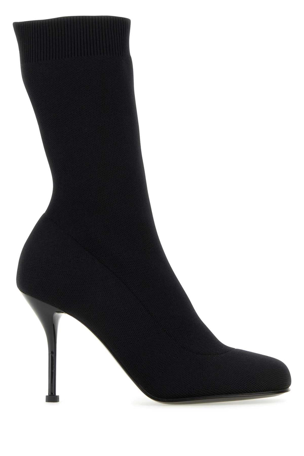 Alexander Mcqueen Women Black Stretch Nylon Ankle Boots