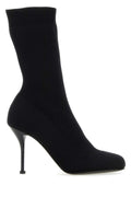 Alexander Mcqueen Women Black Stretch Nylon Ankle Boots