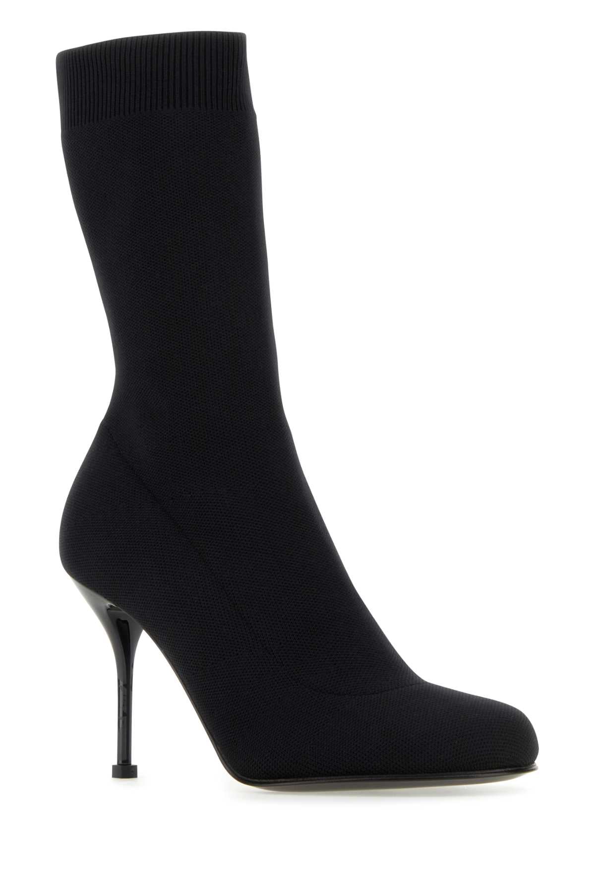 Alexander Mcqueen Women Black Stretch Nylon Ankle Boots