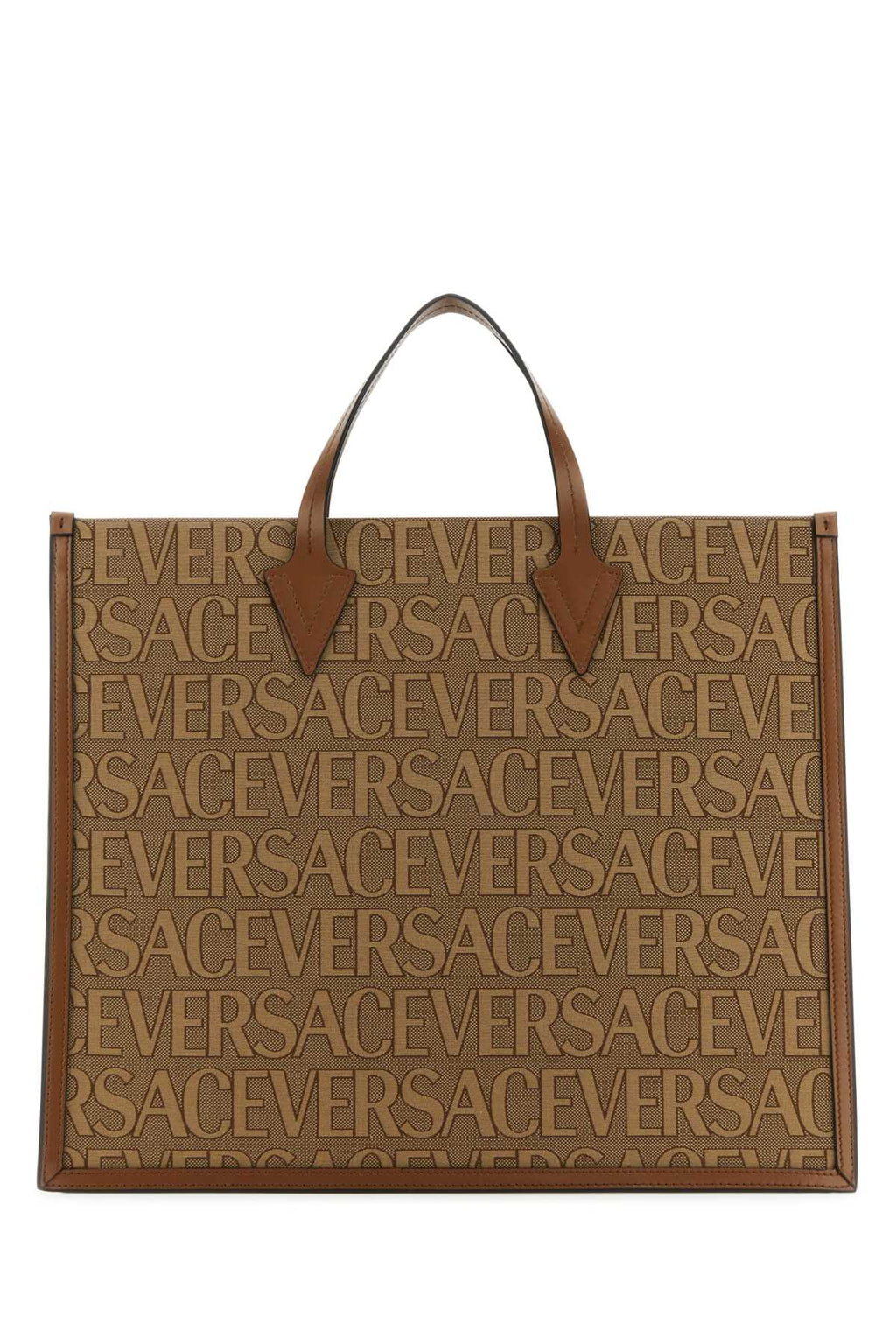 Versace Men Embroidered Canvas Versace Allover Shopping Bag