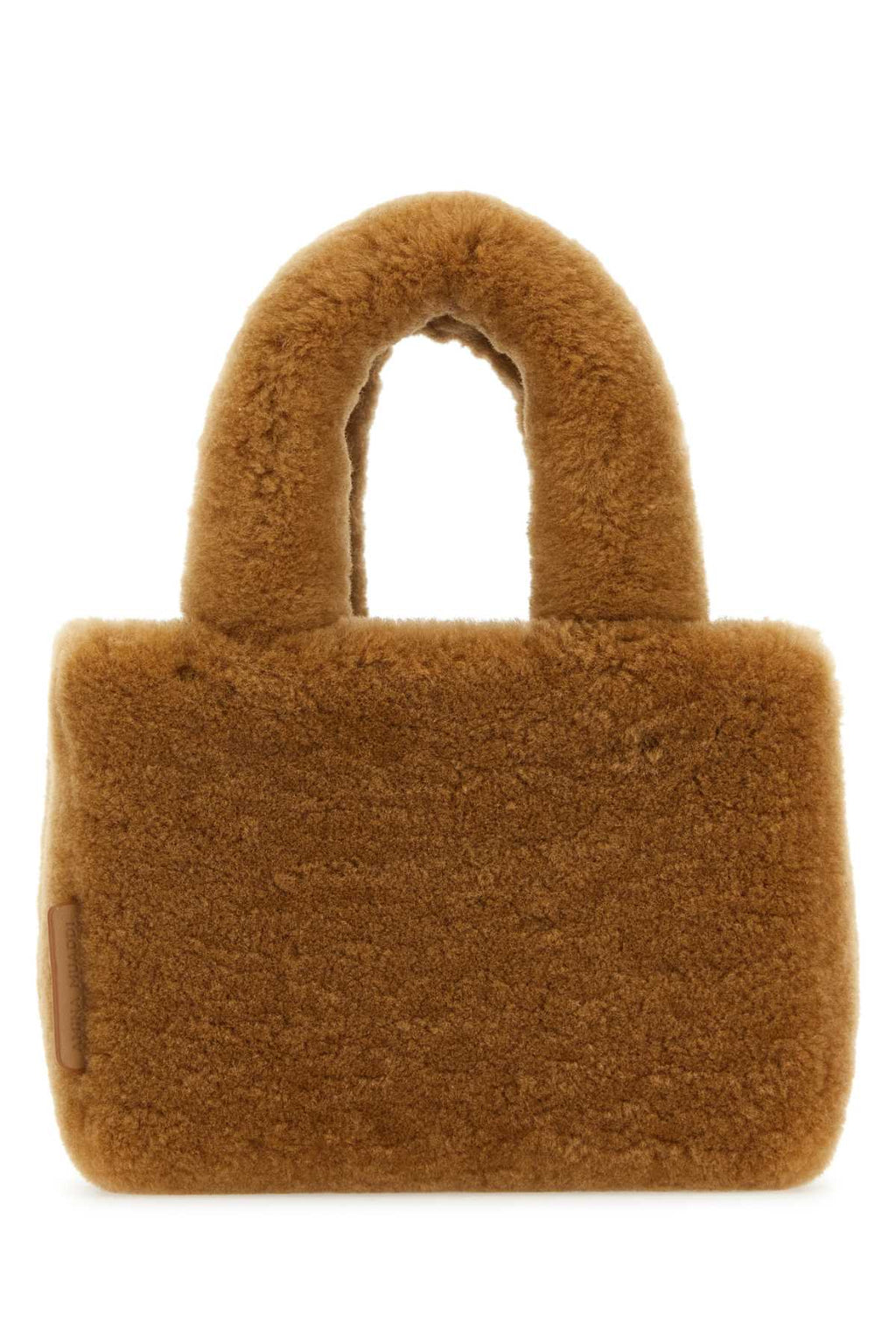 Amina Muaddi Women Camel Shearling Amini Giuly Handbag