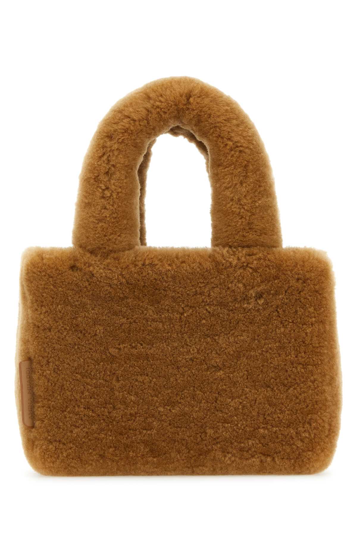 Amina Muaddi Women Camel Shearling Amini Giuly Handbag
