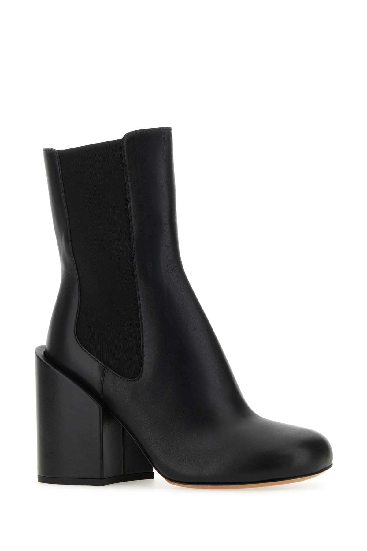 Sportmax Women Black Leather Etra Ankle Boots