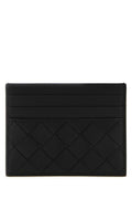 Bottega Veneta Men Black Leather Card Holder