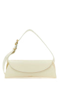 Jil Sander Women Ivory Leather Small Cannolo Shoulder Bag