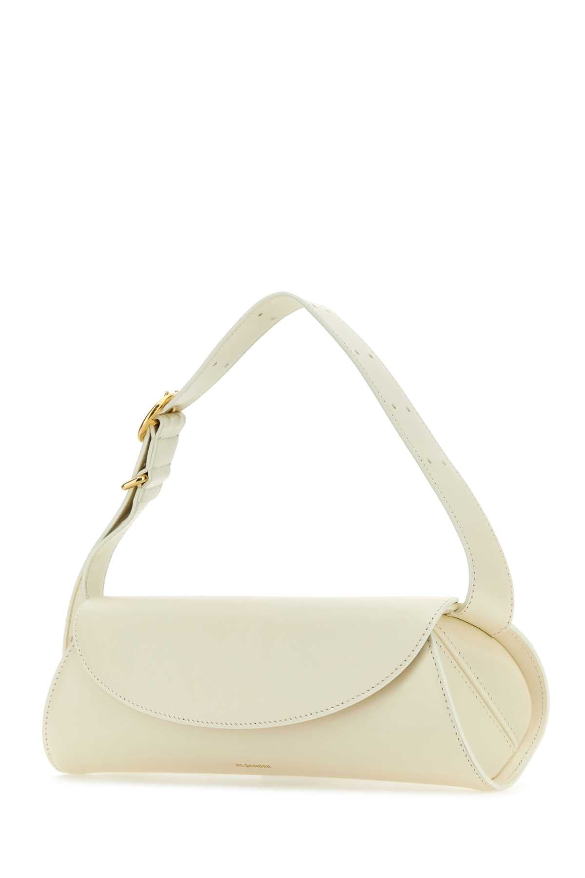 Jil Sander Women Ivory Leather Small Cannolo Shoulder Bag