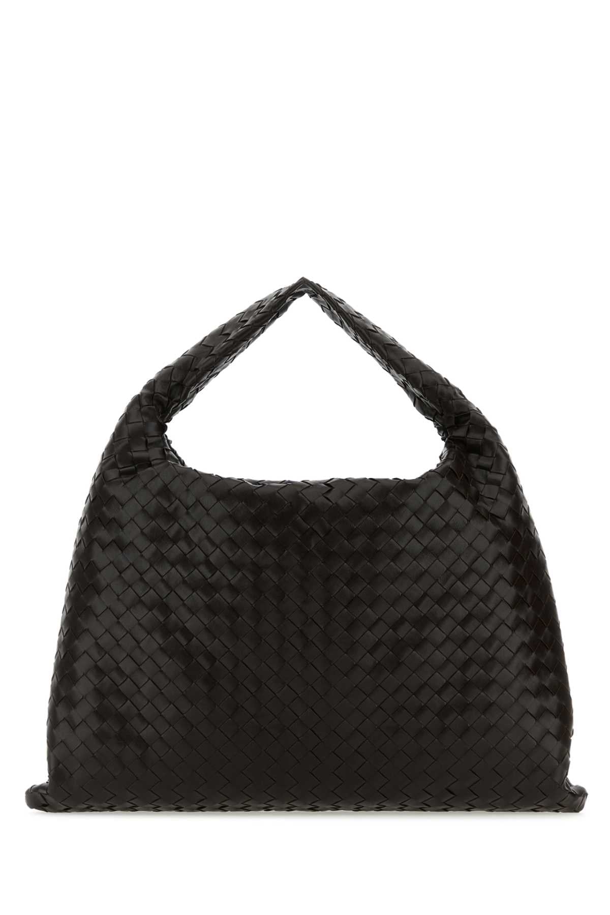 Bottega Veneta Women Dark Brown Leather Hop Shoulder Bag