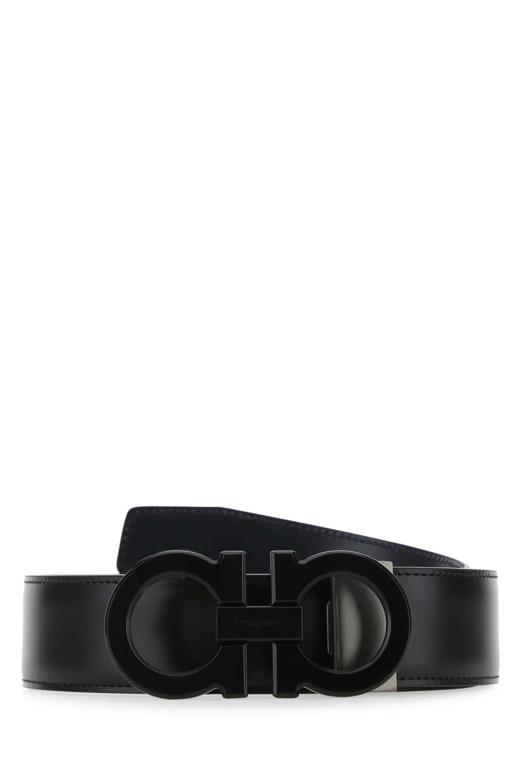 Salvatore Ferragamo Men Black Leather Reversibile Belt