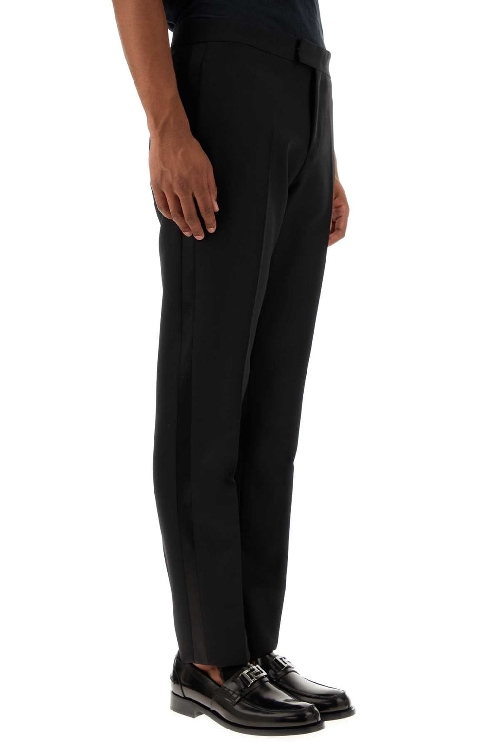 Versace Men Black Wool Blend Pant
