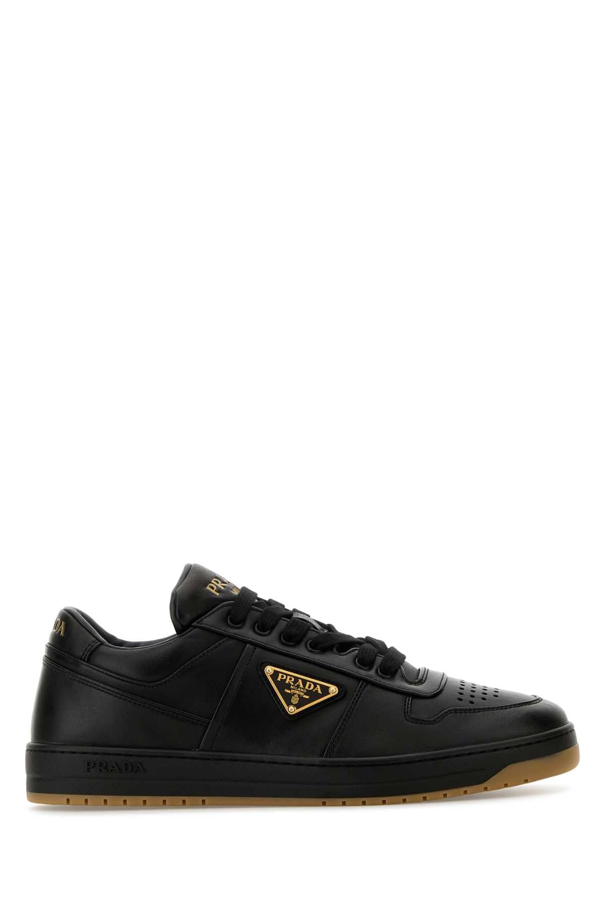 Prada Men Black Nappa Leather Downtown Sneakers