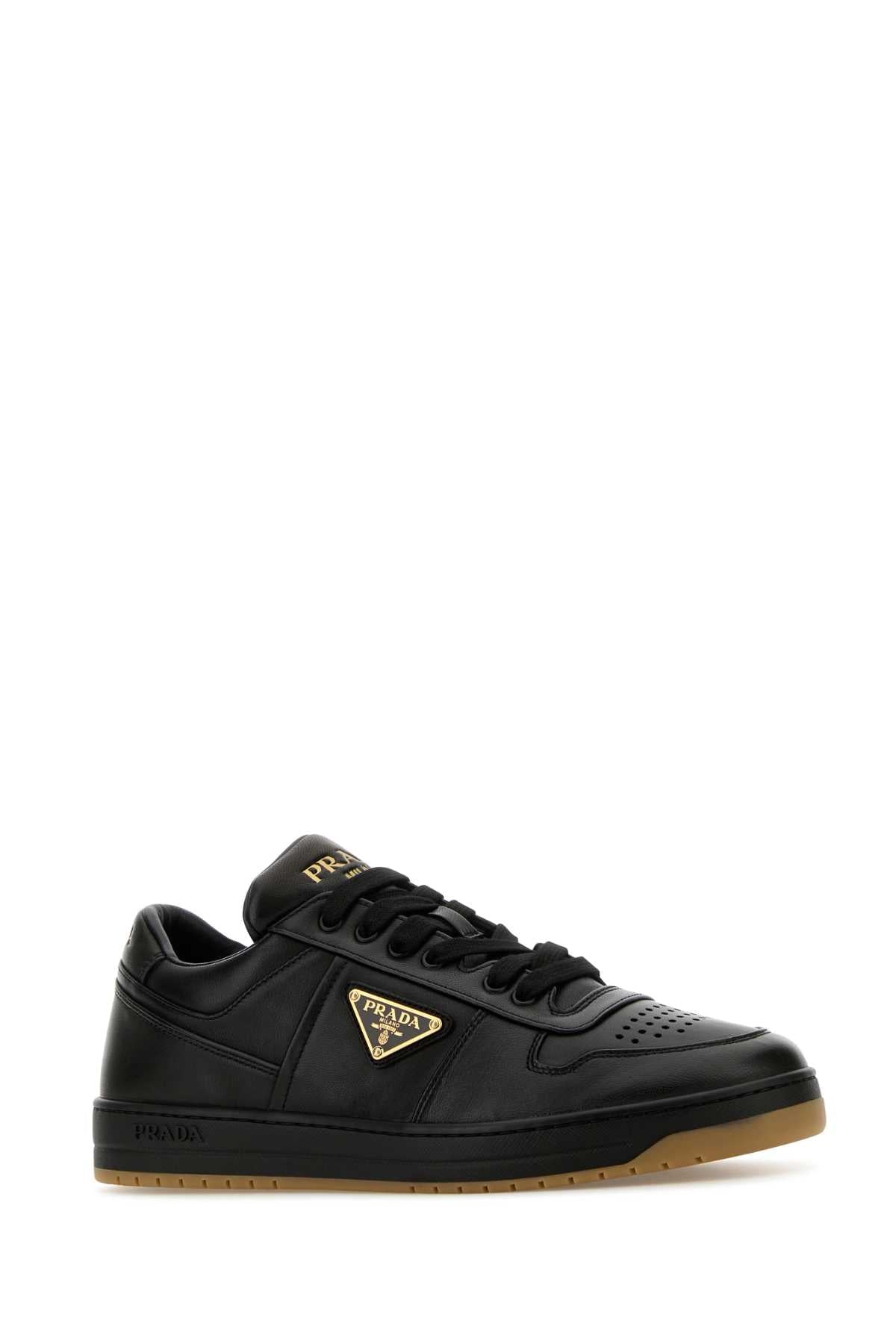 Prada Men Black Nappa Leather Downtown Sneakers