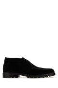 Santoni Men Black Suede Desert Slip-Ons