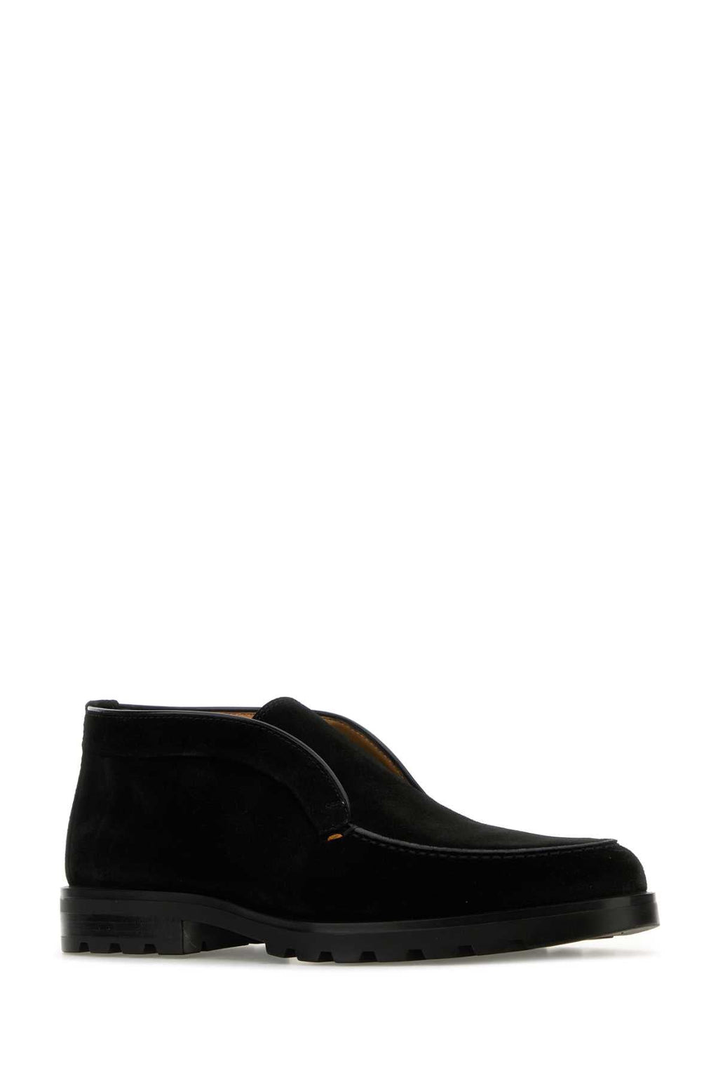 Santoni Men Black Suede Desert Slip-Ons
