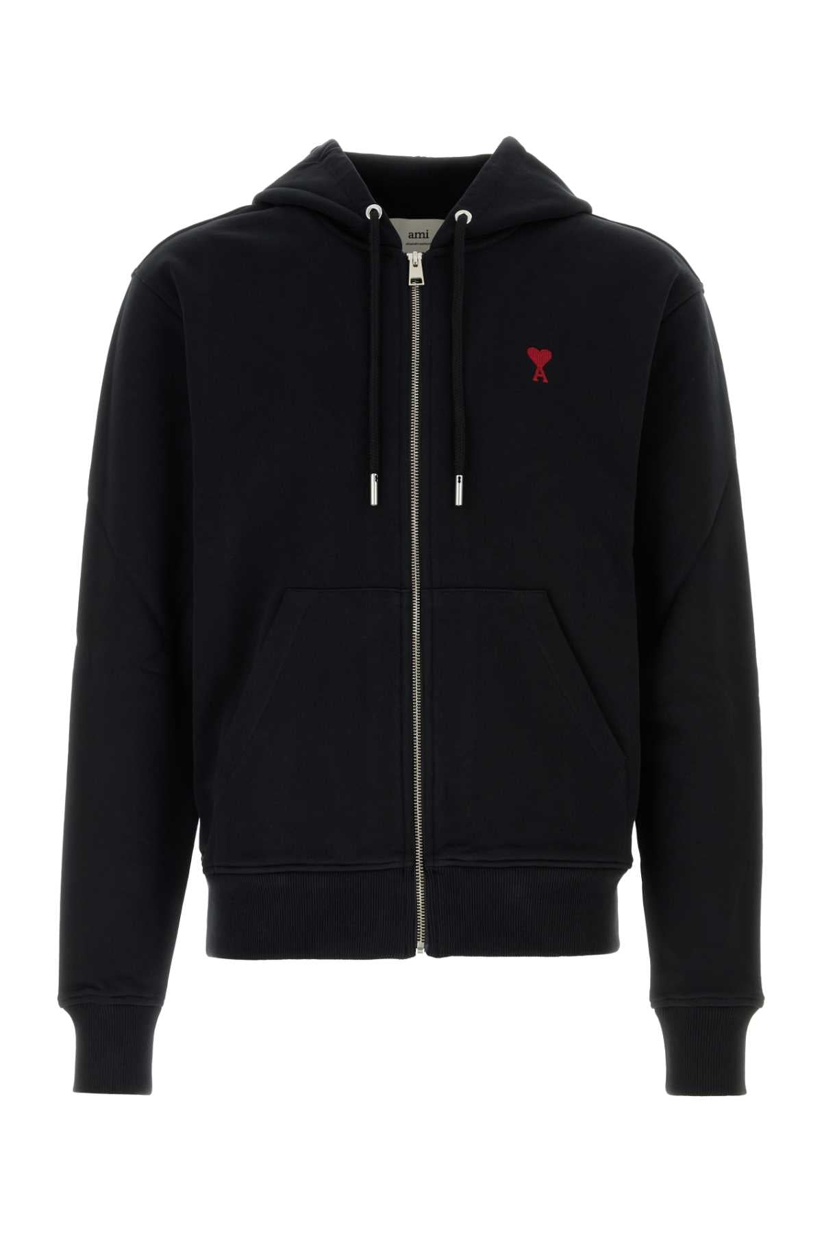 Ami Men Black Cotton Sweatshirt
