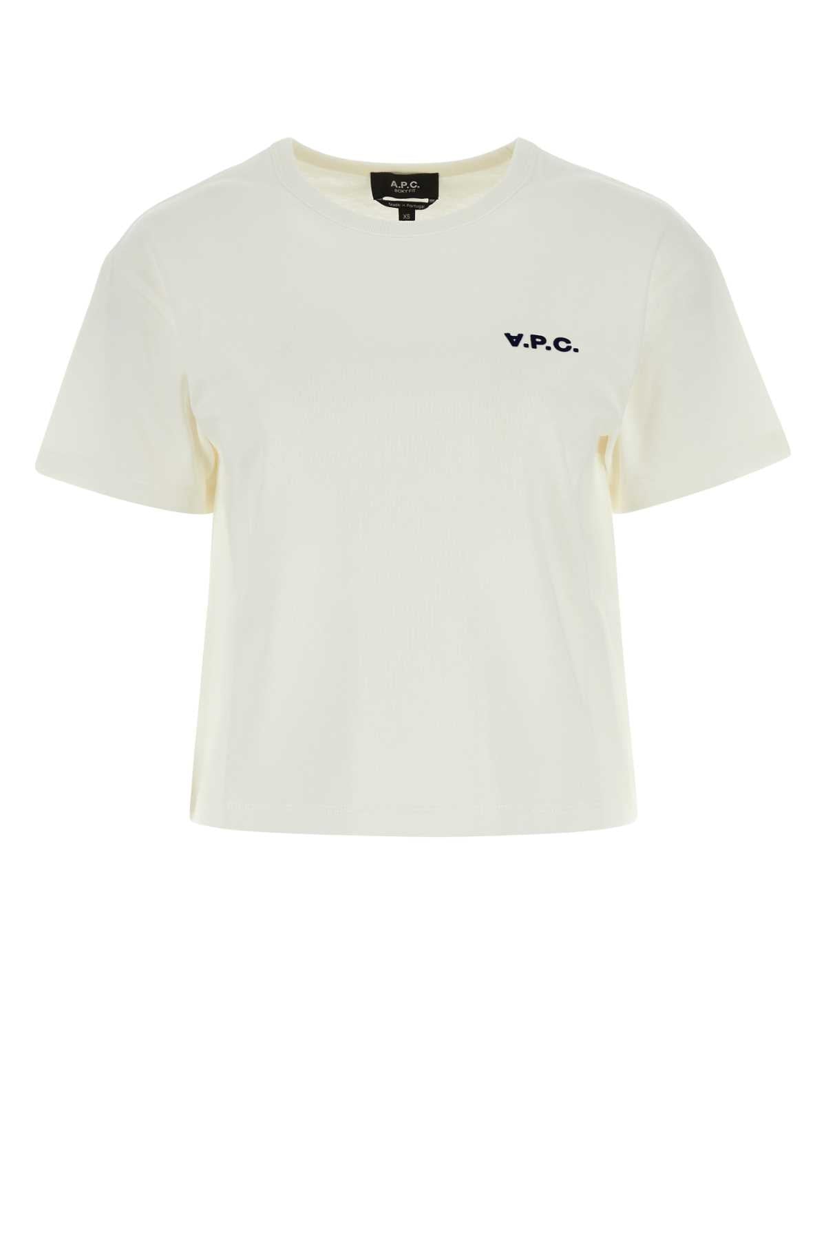 A.P.C. Women Ivory Cotton T-Shirt