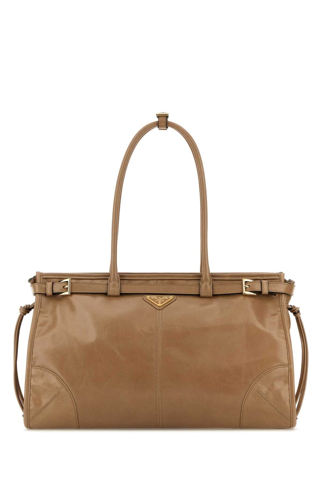 Prada Women Cappuccino Leather Shoulder Bag