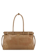 Prada Women Cappuccino Leather Shoulder Bag