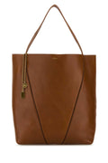 Chloe Women Caramel Leather Large Spin Shopping Bag