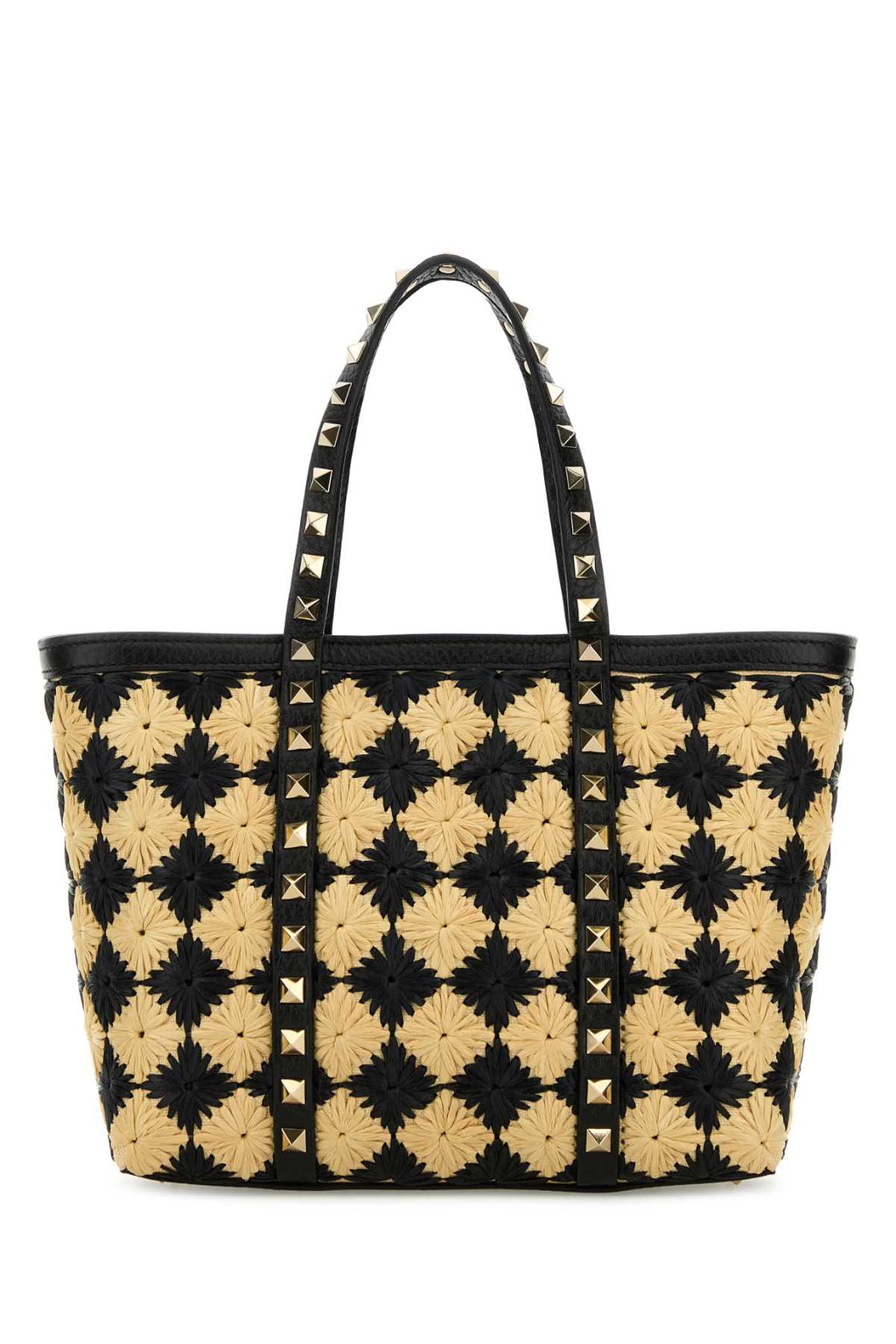 Valentino Garavani Women Embroidered Raffia Mini Rockstud Handbag