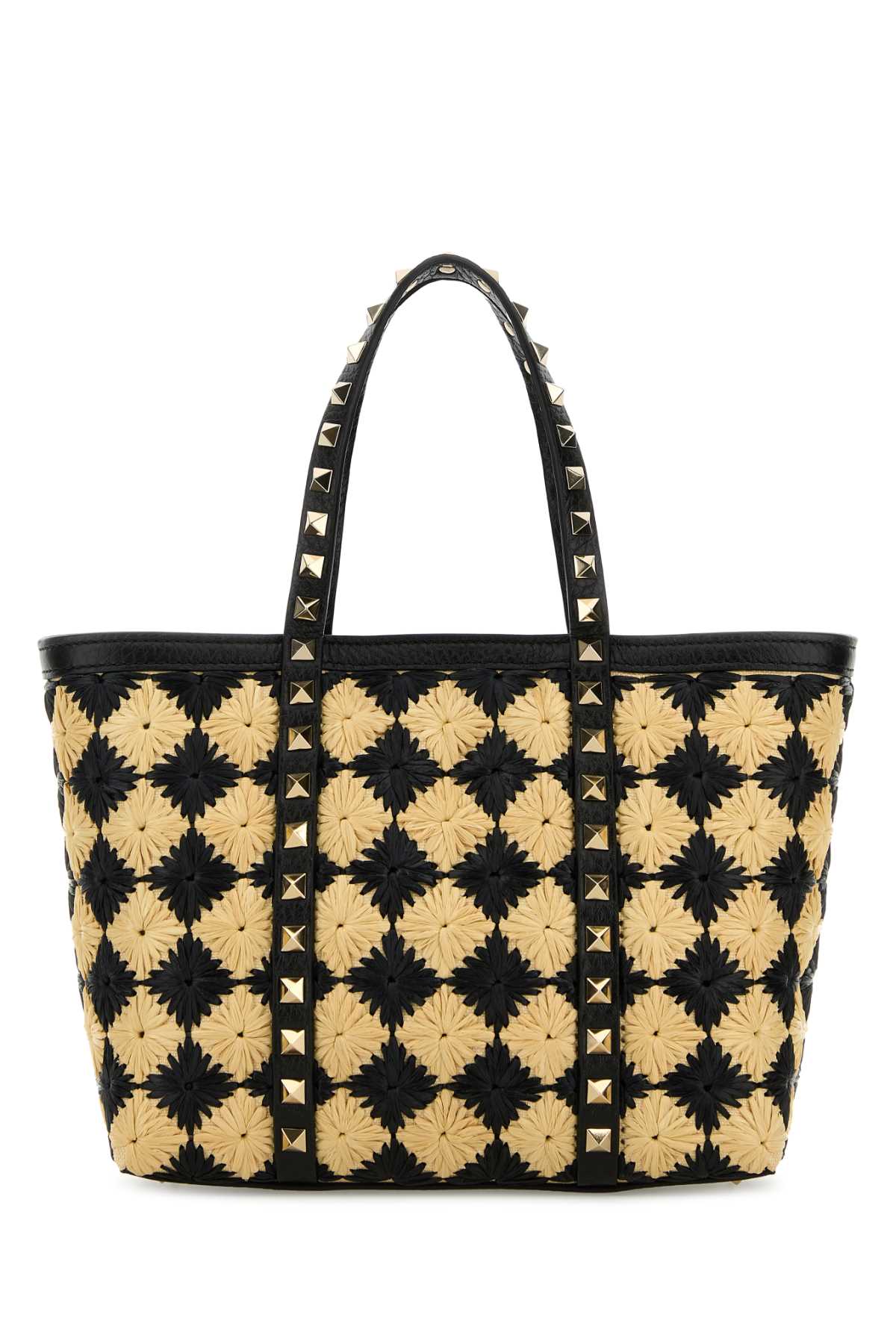 Valentino Garavani Women Embroidered Raffia Mini Rockstud Handbag