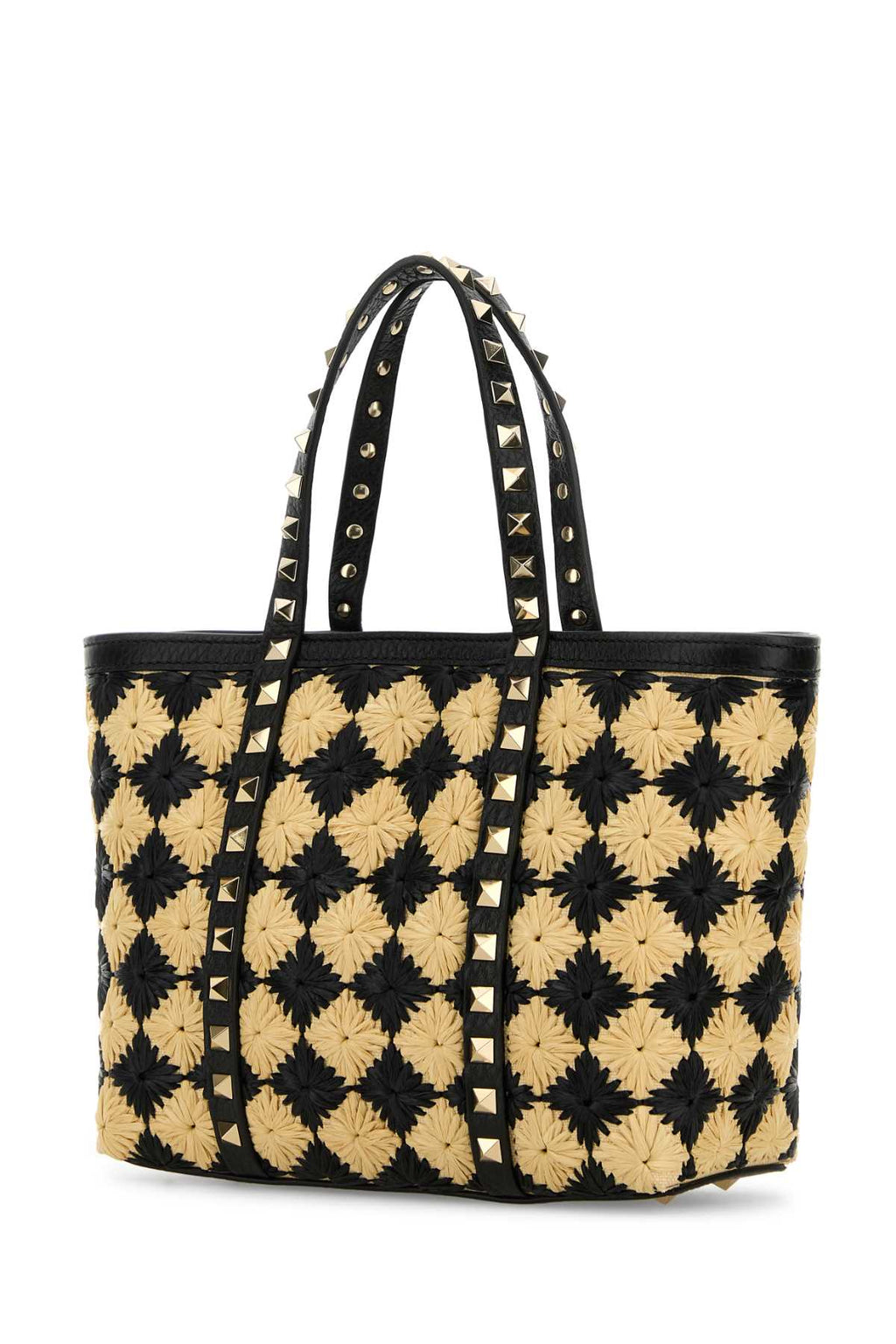 Valentino Garavani Women Embroidered Raffia Mini Rockstud Handbag