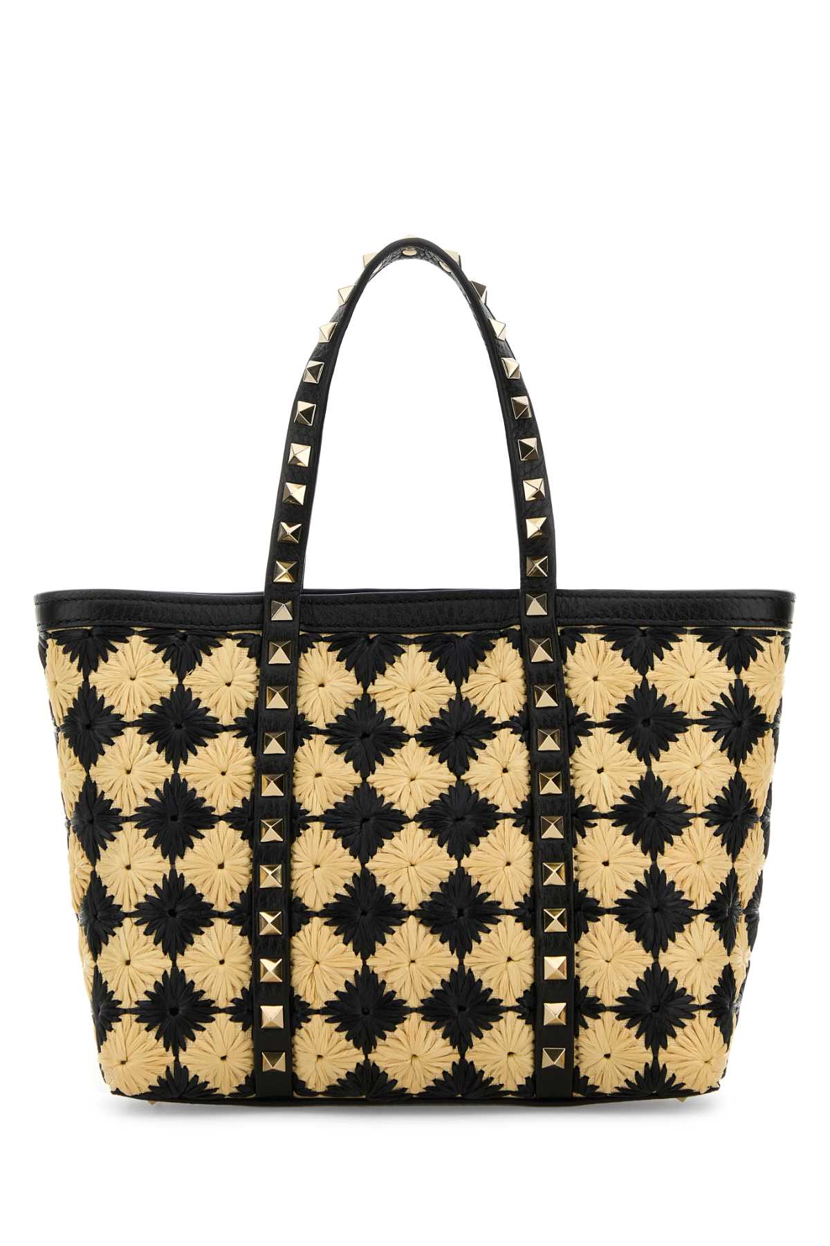 Valentino Garavani Women Embroidered Raffia Mini Rockstud Handbag