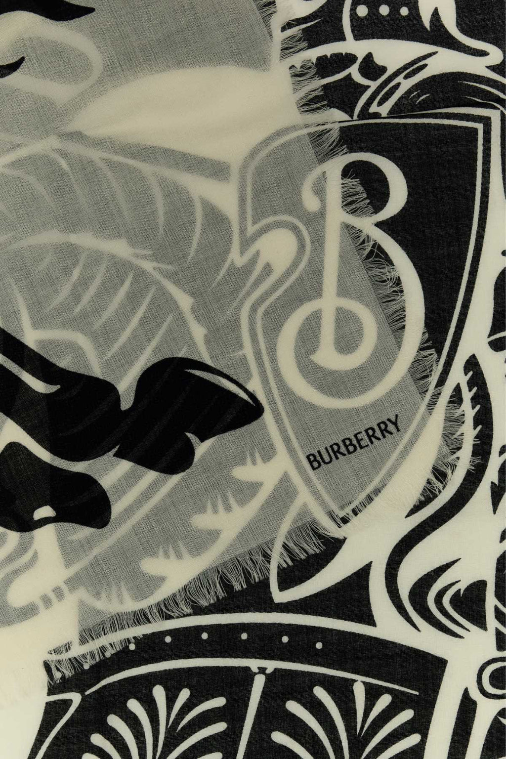Burberry Unisex Embroidered Wool Scarf
