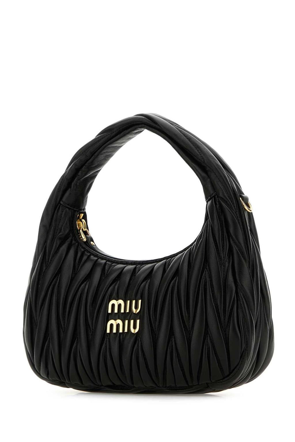 Miu Miu Women Black Nappa Leather Wander Handbag