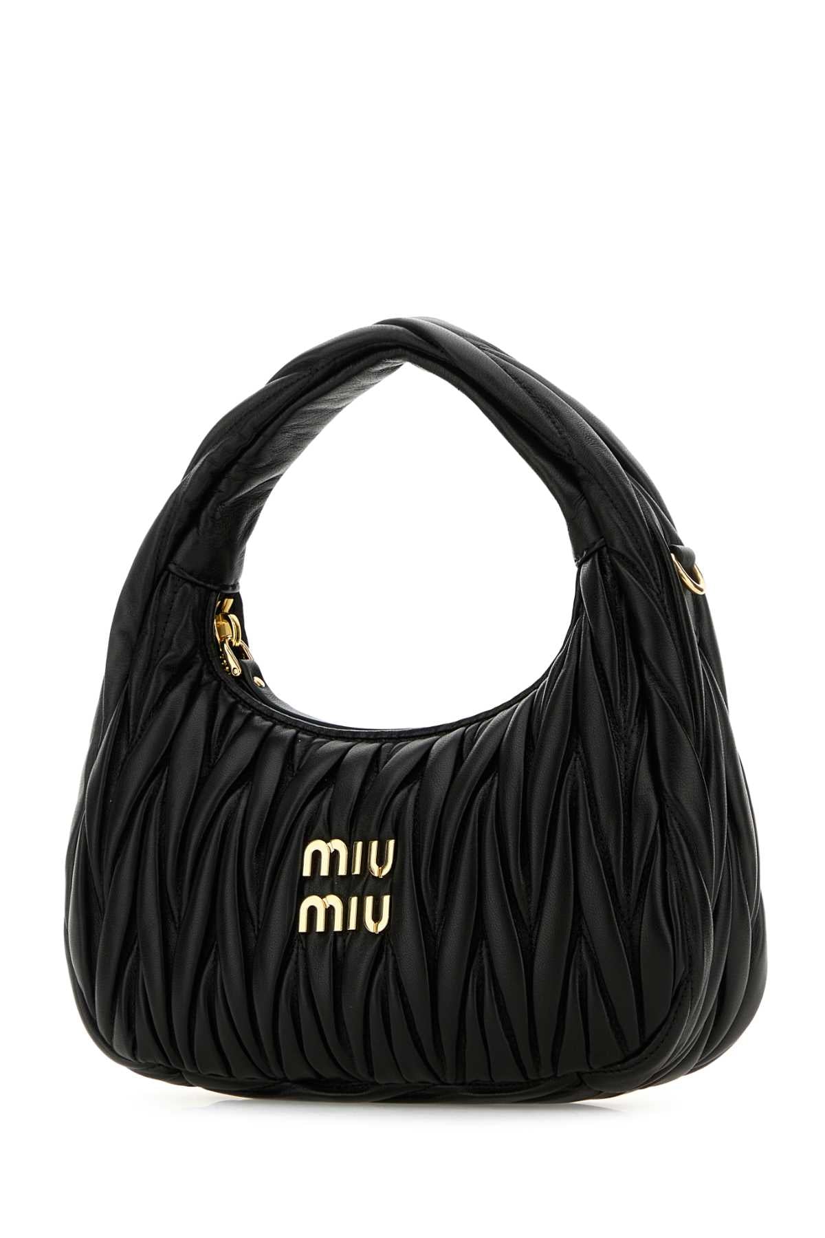 Miu Miu Women Black Nappa Leather Wander Handbag
