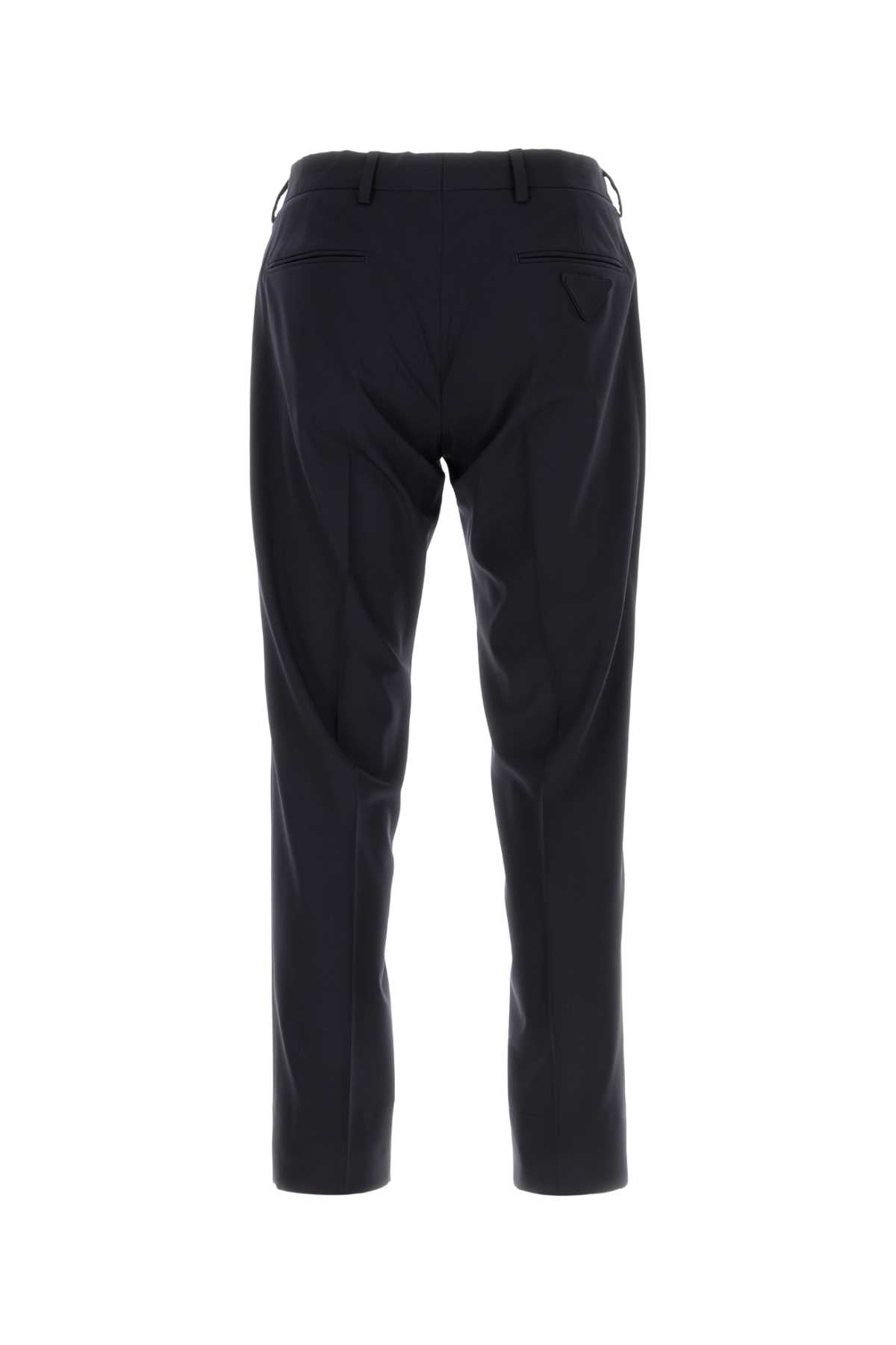 Prada Men Navy Blue Stretch Wool Pant