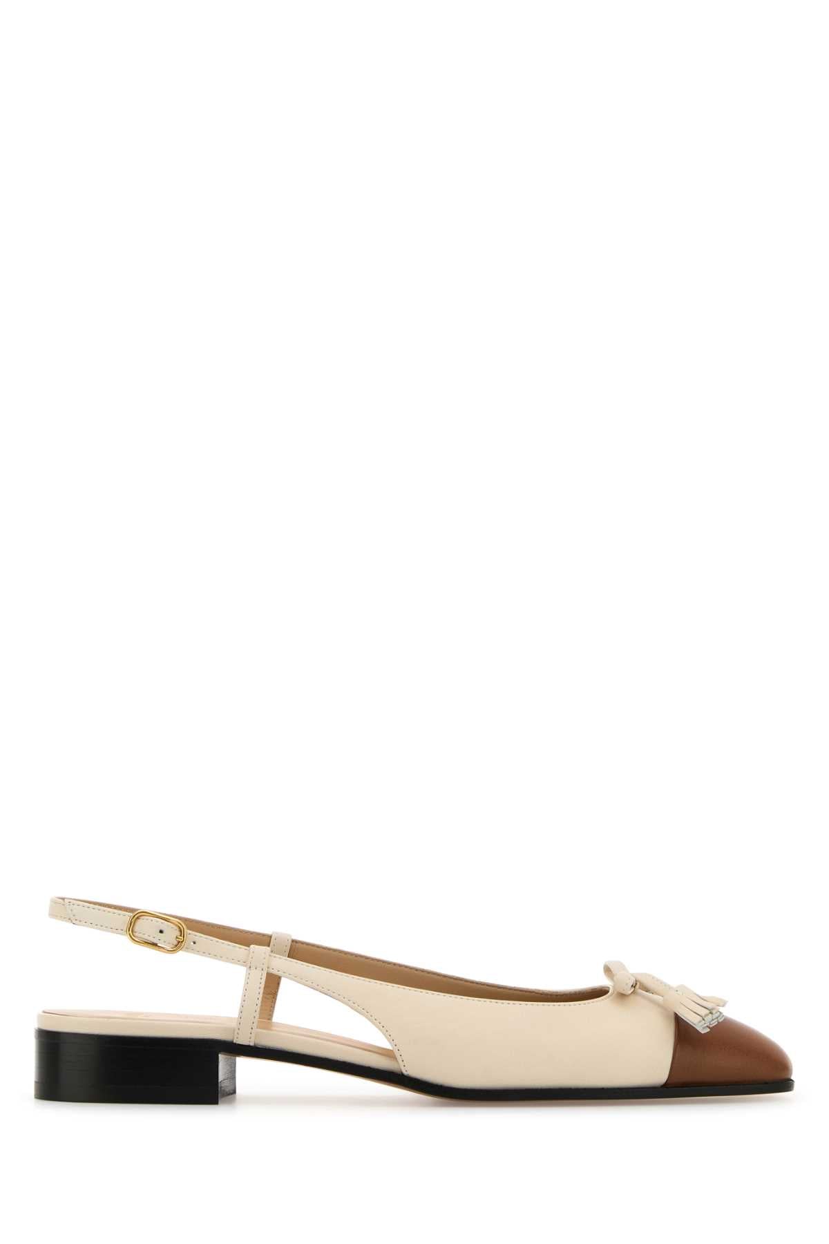 Valentino Garavani Women Two-Tone Leather Valet Du Roe Ballerinas