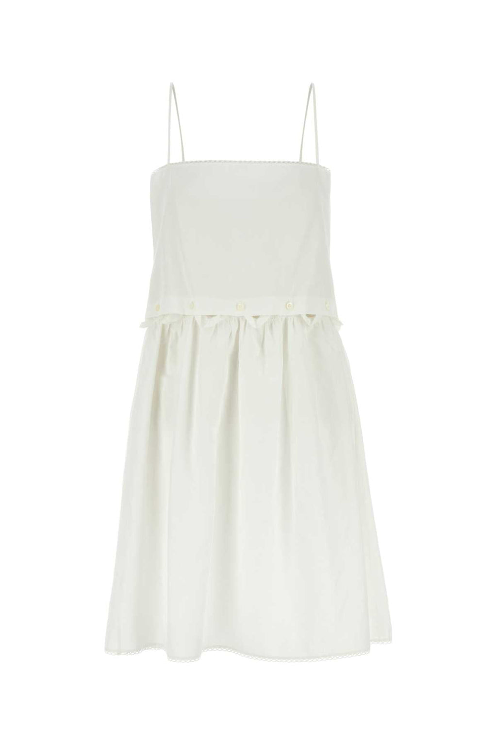 Miu Miu Women White Poplin Mini Dress